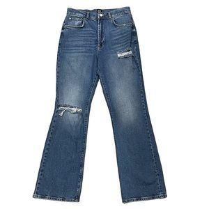 BDG Flare Leg Jeans Distressed Stretch High Rise Medium Wash Urban Outfitters